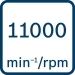 Leerlaufdrehzahl 11000 min-1/U/min