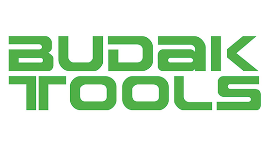 Logo von Budak Tools in grüner Schrift auf weißem Hintergrund.