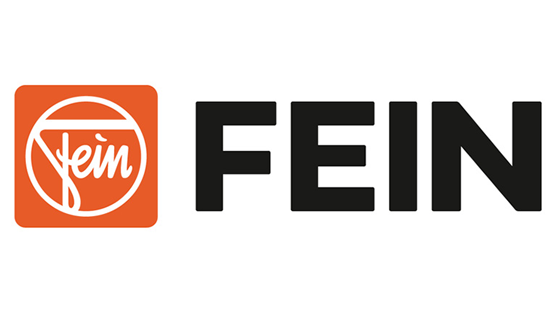 Logo von FEIN in Orange und Schwarz, schlicht und modern designt.