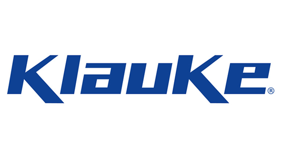 Logo von Klauke in blauer Schrift auf weißem Hintergrund.
