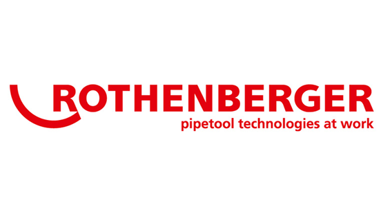 Logo von Rothenberger in Rot mit Schriftzug "pipetool technologies at work".