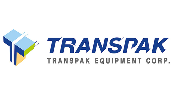 Logo von Transpak Equipment Corp. in Blau und Grün.